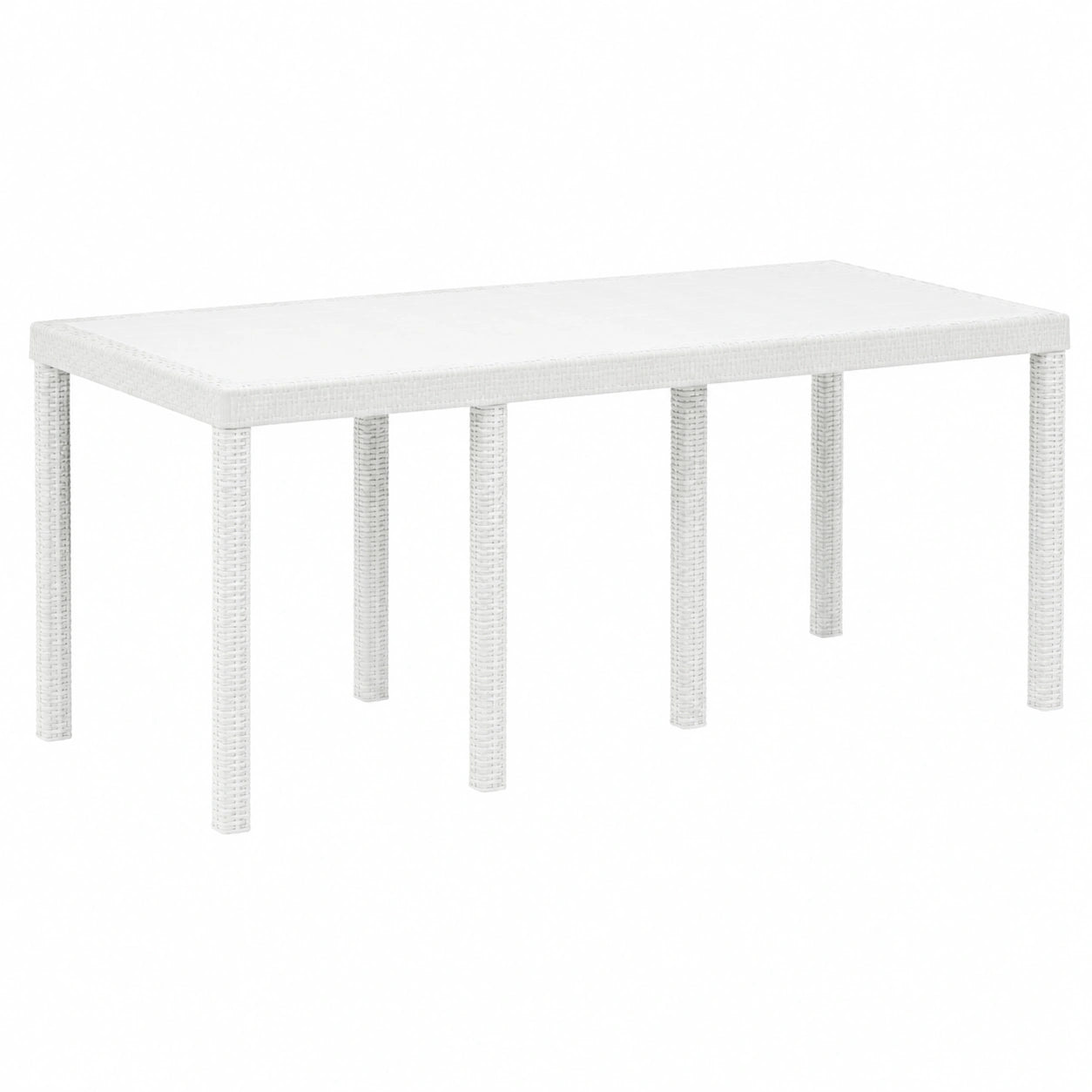 Mesa de Jardín de Ratán Sintético 200x100x73 cm, Comedor Exterior Moderno Resistente al Clima