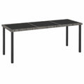 Mesa de Exterior de Ratán Sintético Gris 180x70x73 cm para Jardín y Terraza