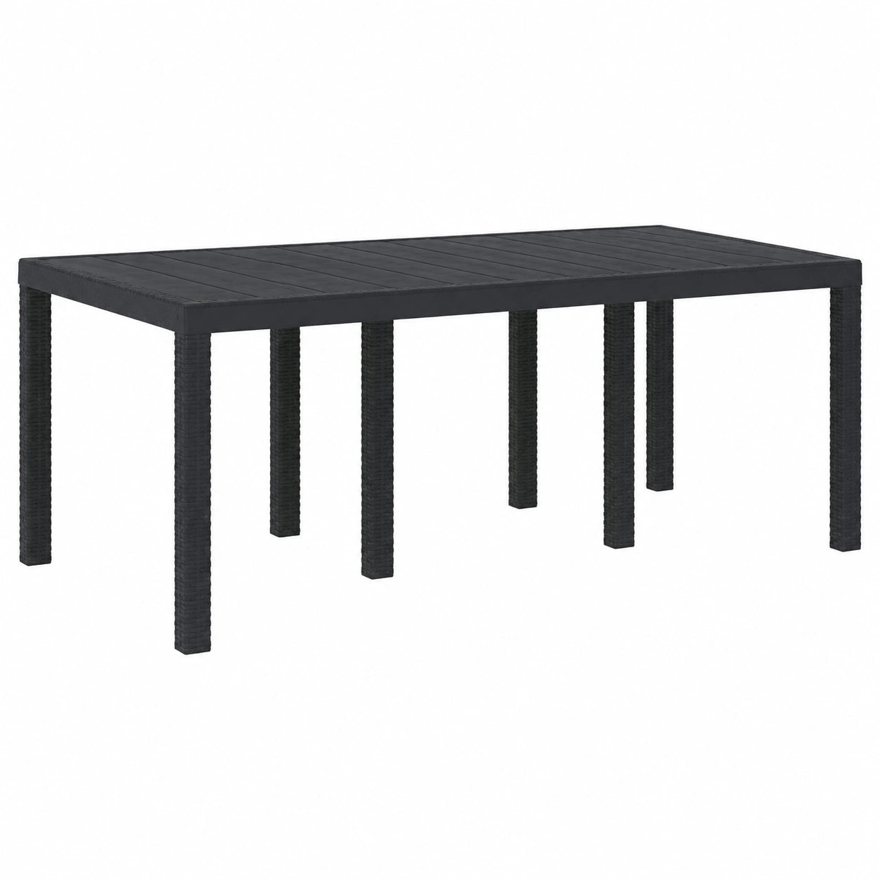 Mesa de Jardín de Poliratán 200x100 cm, Resistente al Clima, para 8 Personas