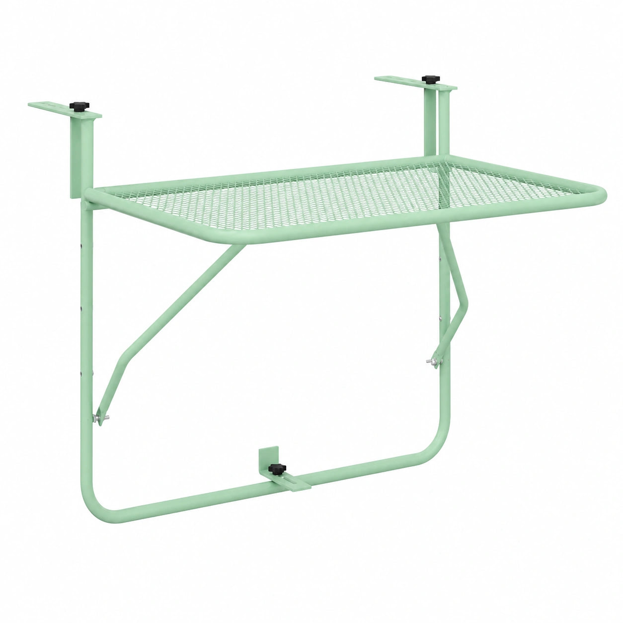 Mesa Plegable de Balcón en Acero Verde Menta 60x39x65 cm, Moderna y Resistente
