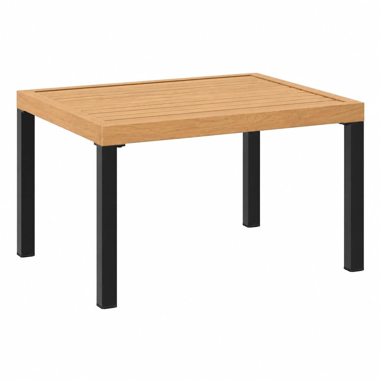 Mesa de Centro Exterior de Aluminio Negro 65x65x40 cm para Jardín y Patio