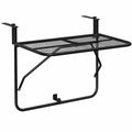 Mesa Plegable para Balcón de Acero Negro, Multifuncional y Robusta