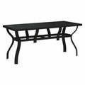 Mesa de Jardín de Acero y Vidrio Negro para Exterior 180x80x70 cm