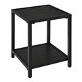Yaheetech Mesa Auxiliar para Jardín de Metal, Diseño de Listones con Estante de Almacenamiento Inferior, Capacidad 45 kg, Negro