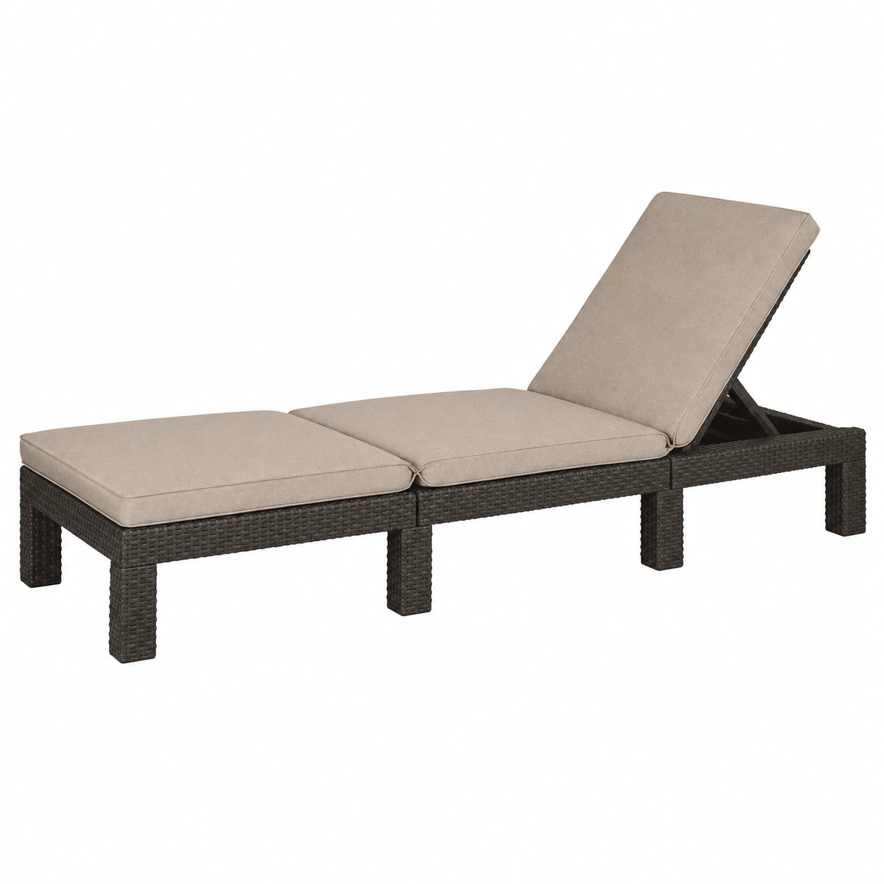 Tumbona de Jardín Keter Daytona Deluxe con Respaldo Ajustable y Cojín, para Exterior, Color Marrón