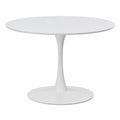 Mesa Redonda Moderna para Comedor, Diámetro 110cm, Ideal para Salón, Oficina y Balcón, Color Blanco