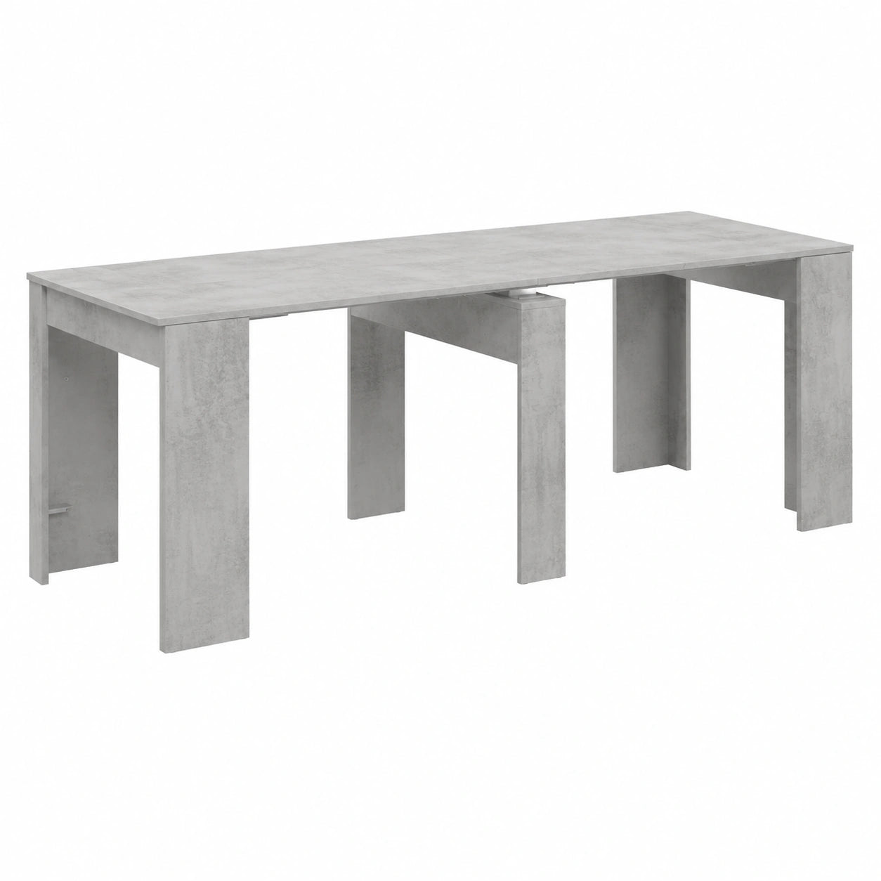 Mesa Extensible de Habitdesign para Comedor, Salón o Cocina - Gris Cemento - 5 Posiciones hasta 10 Personas