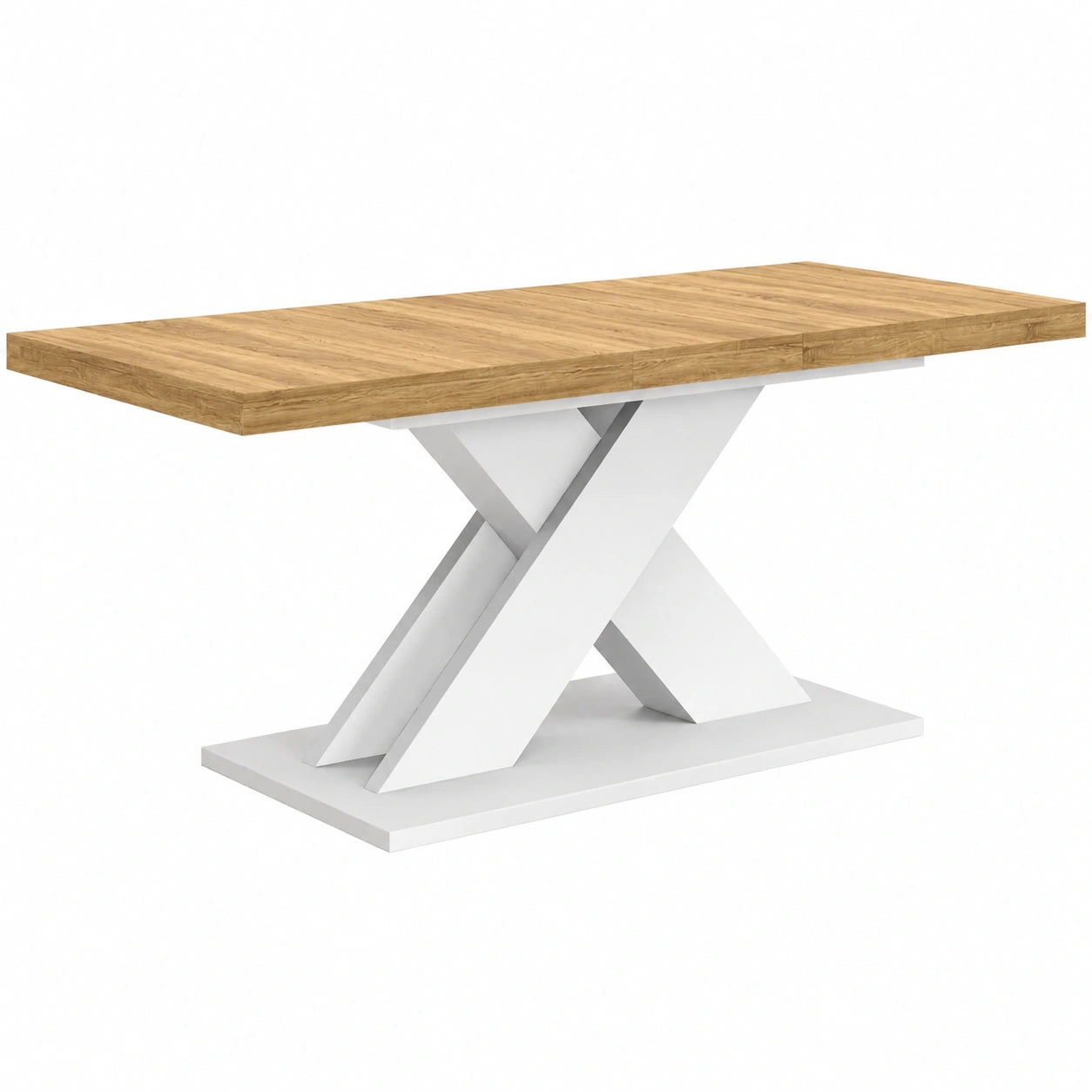 Mesa Extensible Alicia 6-10 Personas 160-200 cm Madera y Blanco