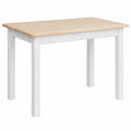 Mesa de Comedor de Pino Macizo Lacado Blanco Miel 50x120 cm