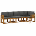 Conjunto de Sofás de Jardín Modular de 6 Piezas, Natural y Antracita, para Terraza