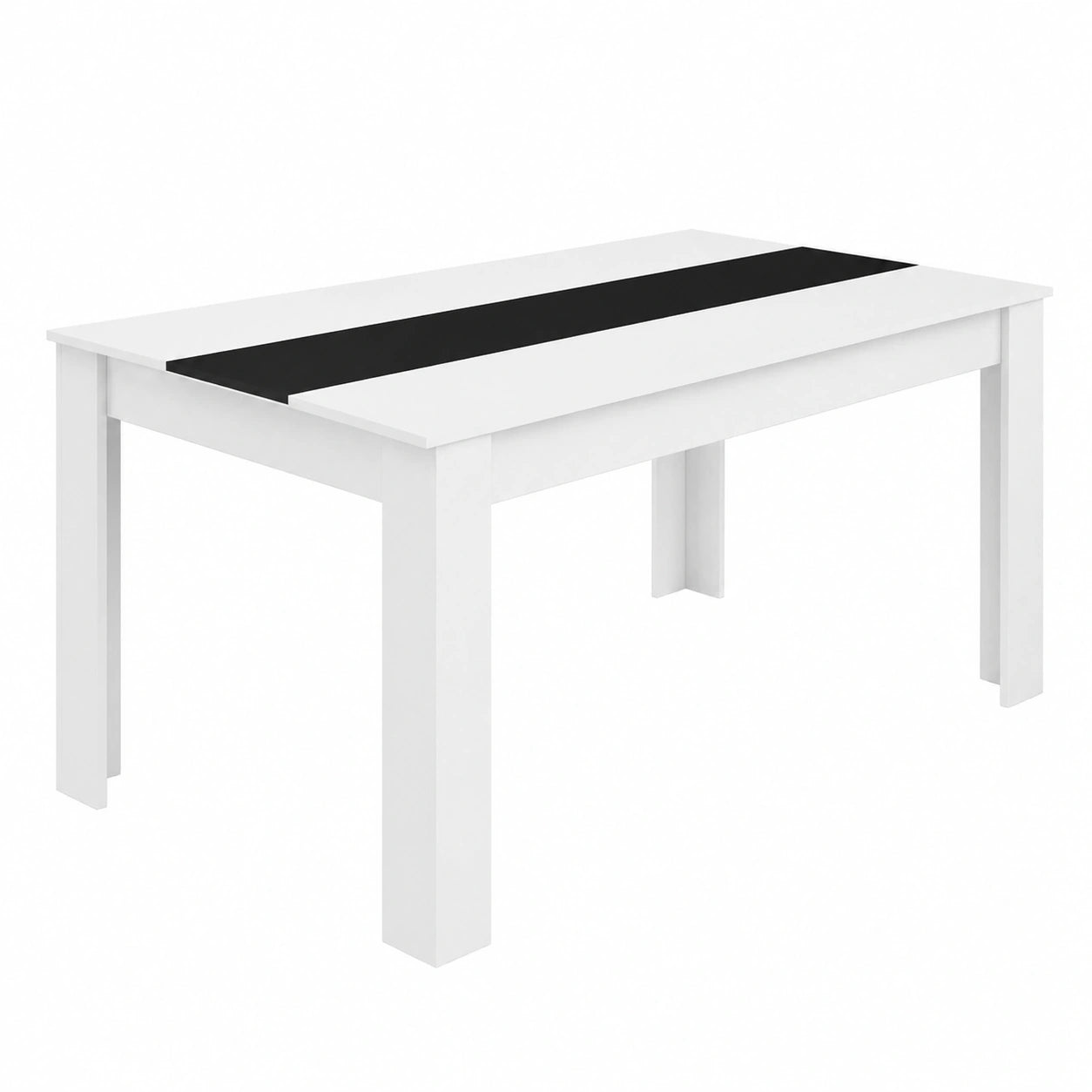 Mesa de Comedor Georgia Rectangular para 6 Personas, 140x90 cm, Blanco y Negro