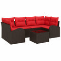 Set de Sofás de Jardín Modernos Marrón 55x55x37 cm, Muebles de Exterior en Ratán Resistente