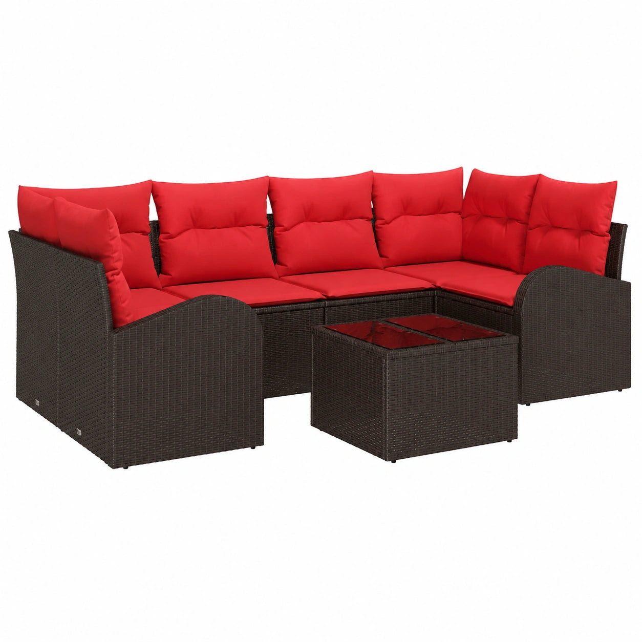 Set de Sofás de Jardín Modernos Marrón 55x55x37 cm, Muebles de Exterior en Ratán Resistente